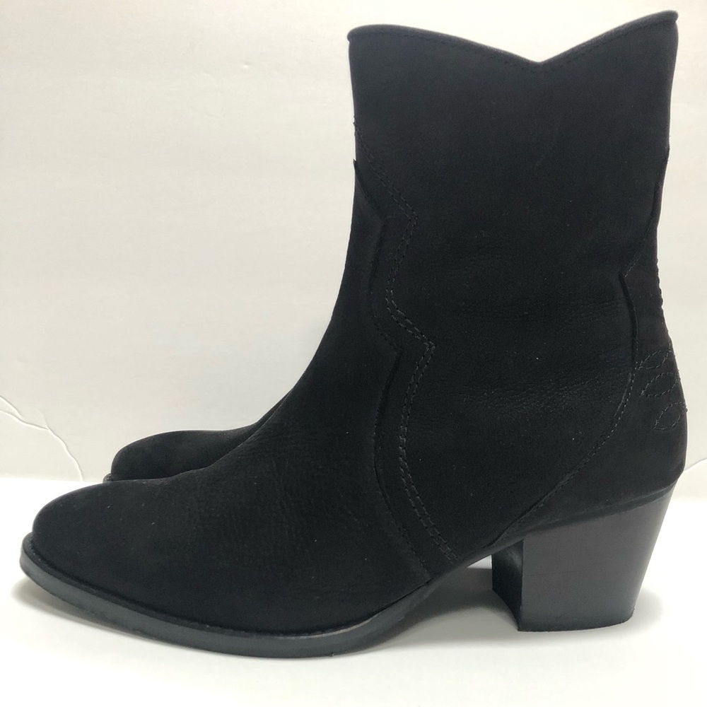 Duo Boots black nubuck leather western style booties size EU 36 US 5.5 EUC